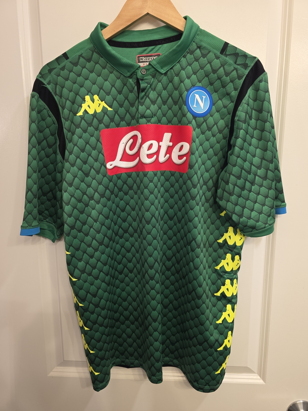 Kappa SSC Napoli Goalkeeper Jersey Snake Scale Green Men's Size XL